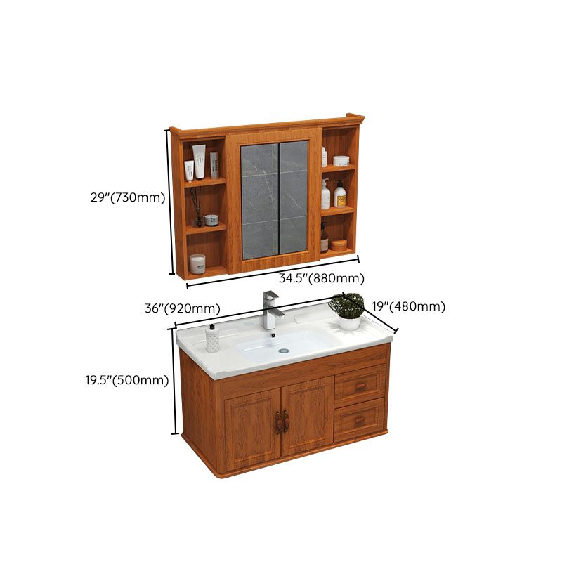 Wall Mount Mirror Included Sink Vanity with Faucet for Bathroom Clearhalo 'Bathroom Remodel & Bathroom Fixtures' 'Bathroom Vanities' 'bathroom_vanities' 'Home Improvement' 'home_improvement' 'home_improvement_bathroom_vanities' 1200x1200_7584728b-1dad-44da-89c5-10cf993eb5af