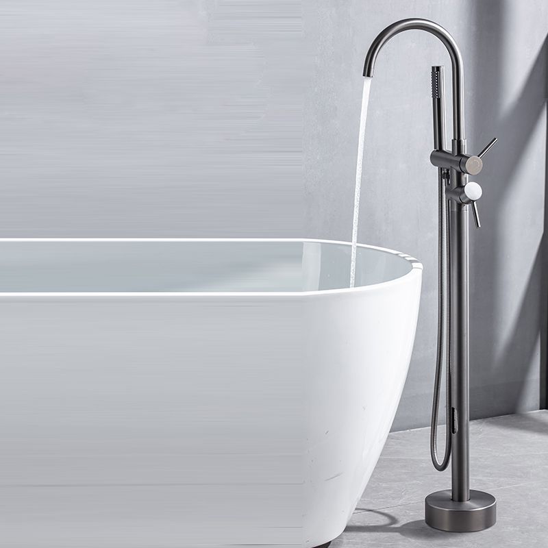 Floor Mounted Copper Freestanding Tub Filler Freestanding High Arc Tub Filler Trim Clearhalo 'Bathroom Remodel & Bathroom Fixtures' 'Bathtub Faucets' 'bathtub_faucets' 'Home Improvement' 'home_improvement' 'home_improvement_bathtub_faucets' 1200x1200_75913b2b-a86a-40f1-97ce-071e7169bfe5