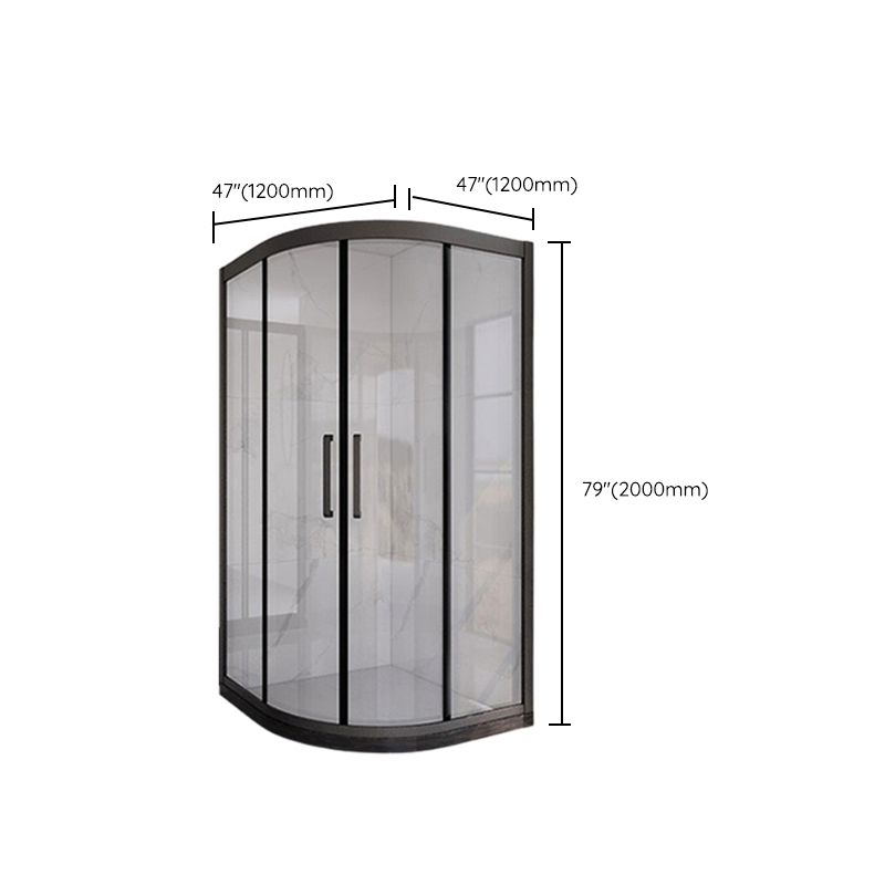 Black 304 Stainless Steel Shower Enclosure Clear Round Shower Stall Clearhalo 'Bathroom Remodel & Bathroom Fixtures' 'Home Improvement' 'home_improvement' 'home_improvement_shower_stalls_enclosures' 'Shower Stalls & Enclosures' 'shower_stalls_enclosures' 'Showers & Bathtubs' 1200x1200_75b2c0b8-046e-4345-bab2-13f8468bc7da