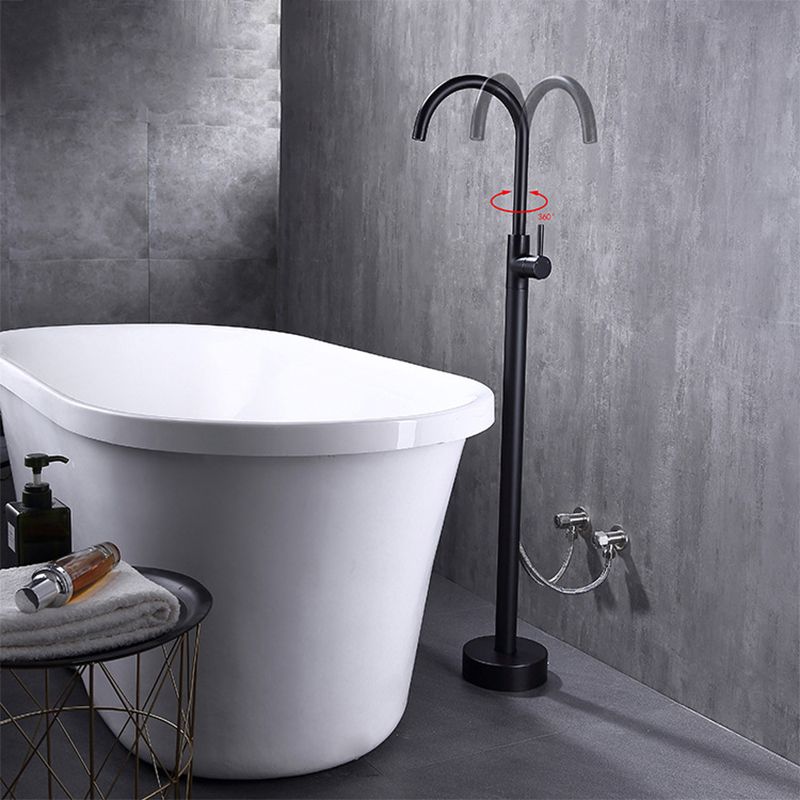 Floor Mounted Metal Freestanding Tub Filler High Arc Freestanding Faucet Clearhalo 'Bathroom Remodel & Bathroom Fixtures' 'Bathtub Faucets' 'bathtub_faucets' 'Home Improvement' 'home_improvement' 'home_improvement_bathtub_faucets' 1200x1200_75ed5ba1-534b-4a3d-97d3-769e90c65e68