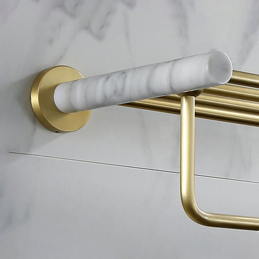 Modern Golden Bath Hardware Set Brass& Marble Bathroom Accessory Kit Clearhalo 'Bathroom Hardware Sets' 'Bathroom Hardware' 'Bathroom Remodel & Bathroom Fixtures' 'bathroom_hardware_sets' 'Home Improvement' 'home_improvement' 'home_improvement_bathroom_hardware_sets' 1200x1200_7607aab4-6cbe-4c32-a074-768578785ed0