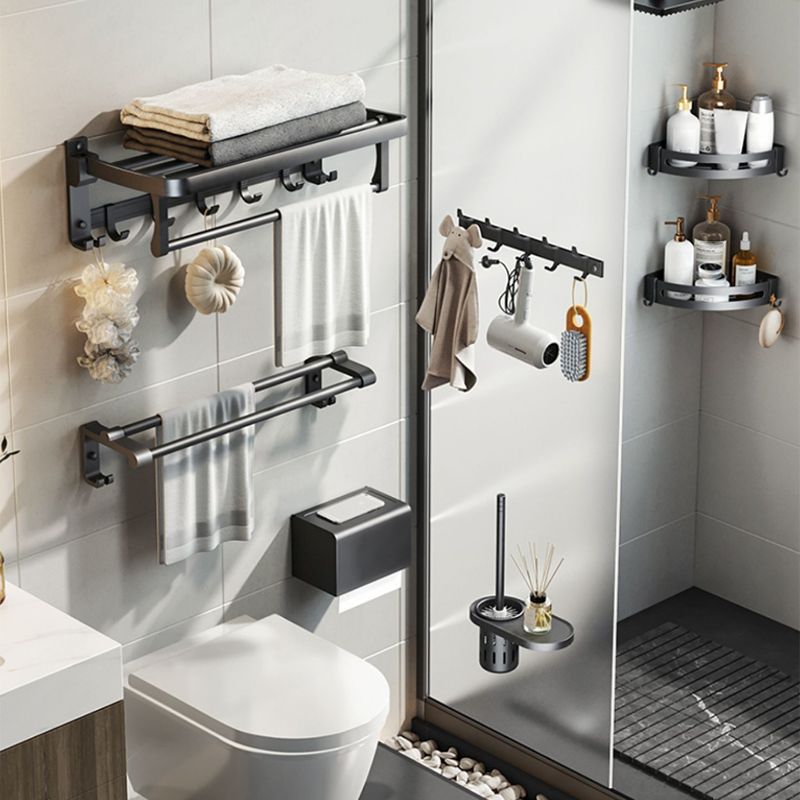 Modern Bath Hardware Set Black Bath Shelf Paper Holder Bathroom Accessory Kit Clearhalo 'Bathroom Hardware Sets' 'Bathroom Hardware' 'Bathroom Remodel & Bathroom Fixtures' 'bathroom_hardware_sets' 'Home Improvement' 'home_improvement' 'home_improvement_bathroom_hardware_sets' 1200x1200_76292ab1-714e-4976-b78b-a9a8af07bfa4