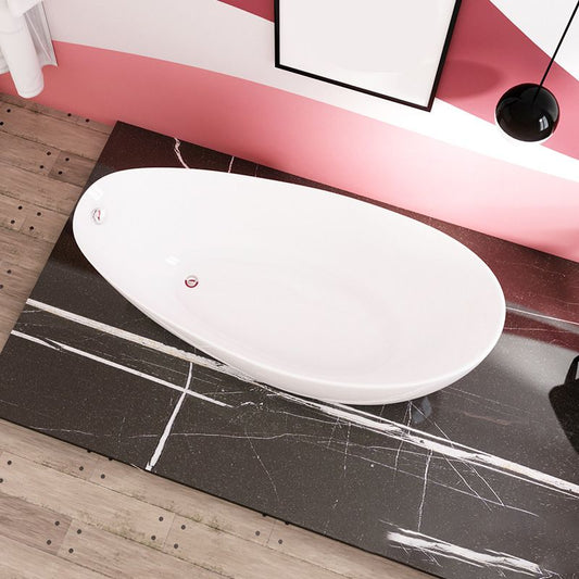 Acrylic Oval Bathtub for Bathroom Modern Soaking Freestanding Tub Clearhalo 'Bathroom Remodel & Bathroom Fixtures' 'Bathtubs' 'Home Improvement' 'home_improvement' 'home_improvement_bathtubs' 'Showers & Bathtubs' 1200x1200_76318929-082e-4826-a6e4-6b806ac960a1