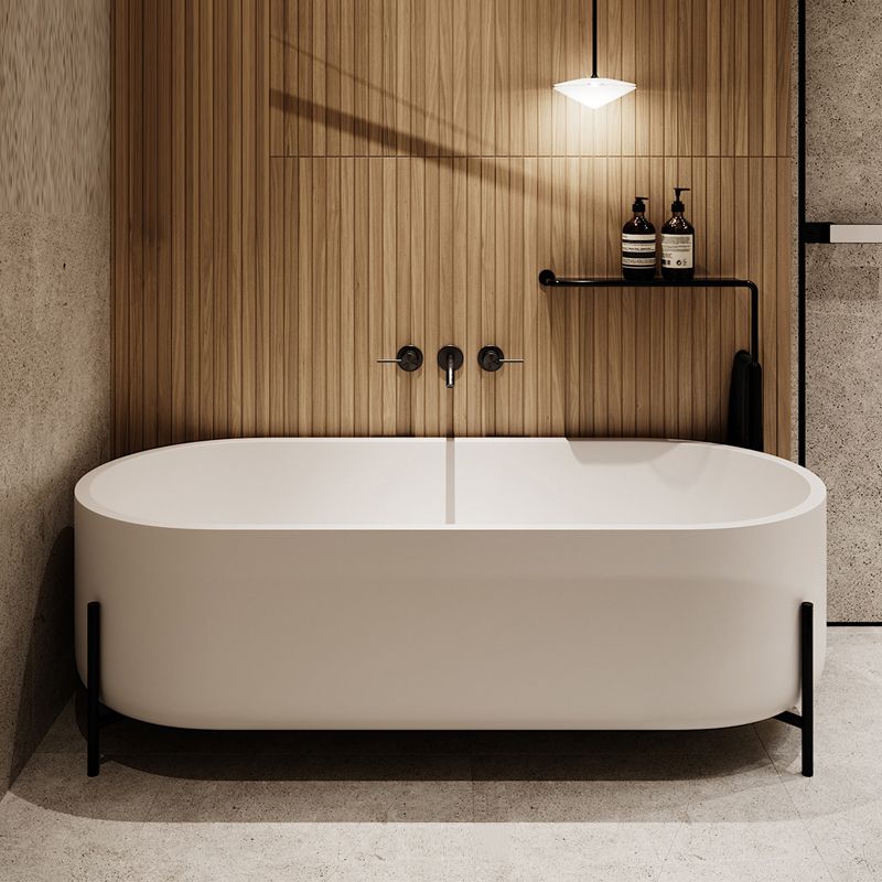 Oval Stone Soaking Bathtub Antique Finish Back to Wall Bath Tub Clearhalo 'Bathroom Remodel & Bathroom Fixtures' 'Bathtubs' 'Home Improvement' 'home_improvement' 'home_improvement_bathtubs' 'Showers & Bathtubs' 1200x1200_76373a4b-627a-4deb-8cd8-3280201f3ebc