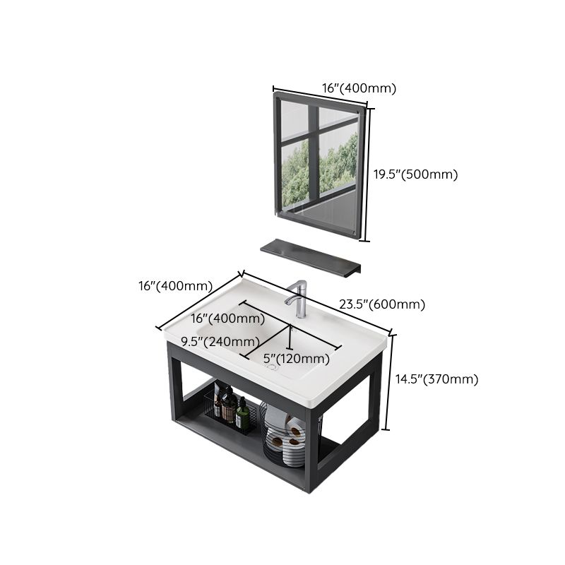 Wall Mounted Vanity Set Drawers Ceramic Sink Faucet Vanity Set with Mirror Clearhalo 'Bathroom Remodel & Bathroom Fixtures' 'Bathroom Vanities' 'bathroom_vanities' 'Home Improvement' 'home_improvement' 'home_improvement_bathroom_vanities' 1200x1200_763c2694-4f7e-4918-bf36-54d314363456