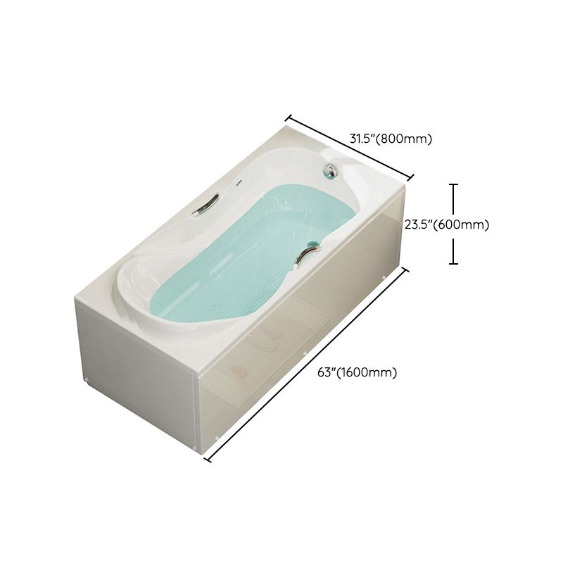 Freestanding Acrylic Bathtub Soaking White Square Modern Back to Wall Bathtub Clearhalo 'Bathroom Remodel & Bathroom Fixtures' 'Bathtubs' 'Home Improvement' 'home_improvement' 'home_improvement_bathtubs' 'Showers & Bathtubs' 1200x1200_76951253-fa3c-485d-bb9e-eec0ed5b6f21