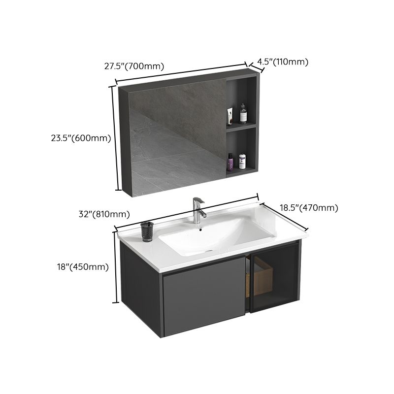 Single Sink Bathroom Vanity Wall Mount Rectangular Single Modern Vanity Set Clearhalo 'Bathroom Remodel & Bathroom Fixtures' 'Bathroom Vanities' 'bathroom_vanities' 'Home Improvement' 'home_improvement' 'home_improvement_bathroom_vanities' 1200x1200_769800de-256a-4da3-bc81-dbced3d3cc1e