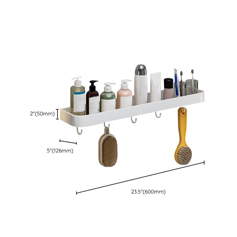 Contemporary Bathroom Accessory Set Metal Bath Shelf in White Clearhalo 'Bathroom Hardware Sets' 'Bathroom Hardware' 'Bathroom Remodel & Bathroom Fixtures' 'bathroom_hardware_sets' 'Home Improvement' 'home_improvement' 'home_improvement_bathroom_hardware_sets' 1200x1200_769970f7-f5ee-483d-adf6-d87d75ceeb28