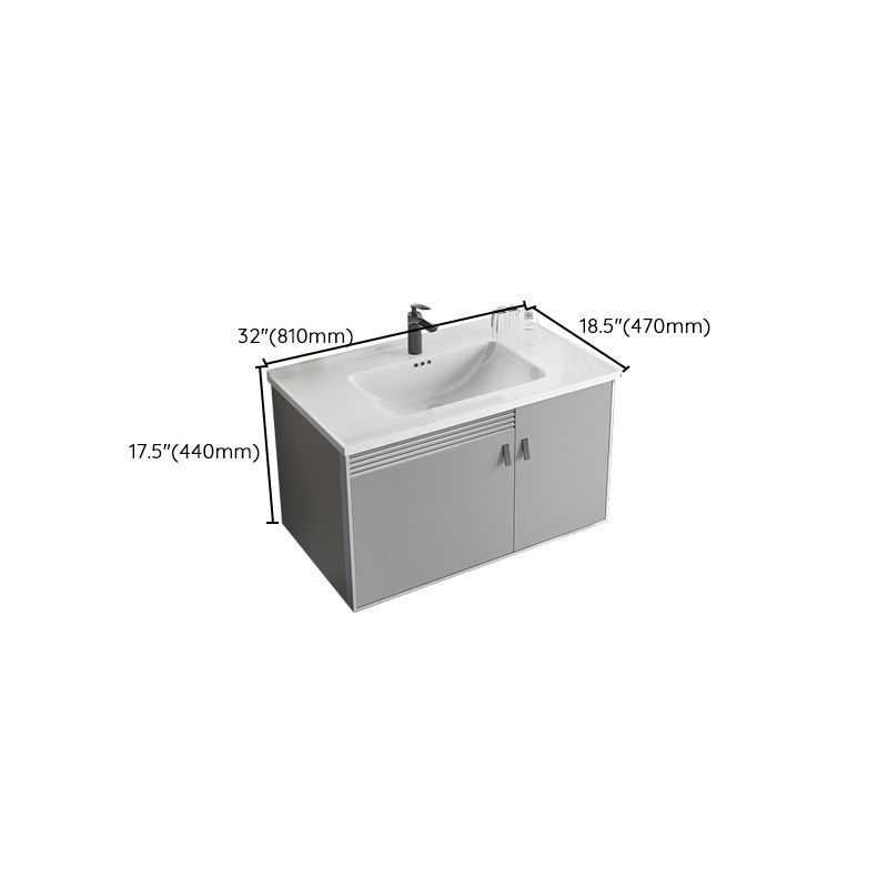 Metal Base Sink Vanity Modern Wall Mount Gray Single-Sink Rectangular Vanity Set Clearhalo 'Bathroom Remodel & Bathroom Fixtures' 'Bathroom Vanities' 'bathroom_vanities' 'Home Improvement' 'home_improvement' 'home_improvement_bathroom_vanities' 1200x1200_77007f38-3073-4677-9d7a-d444ce0edb20