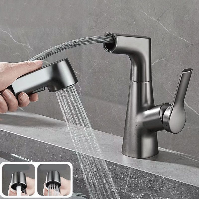 Modern Vessel Sink Faucet Lever Handle Copper Low Arc Retractable Vessel Faucet Clearhalo 'Bathroom Remodel & Bathroom Fixtures' 'Bathroom Sink Faucets' 'Bathroom Sinks & Faucet Components' 'bathroom_sink_faucets' 'Home Improvement' 'home_improvement' 'home_improvement_bathroom_sink_faucets' 1200x1200_770732b5-80a2-4574-a6d5-ba069122c301