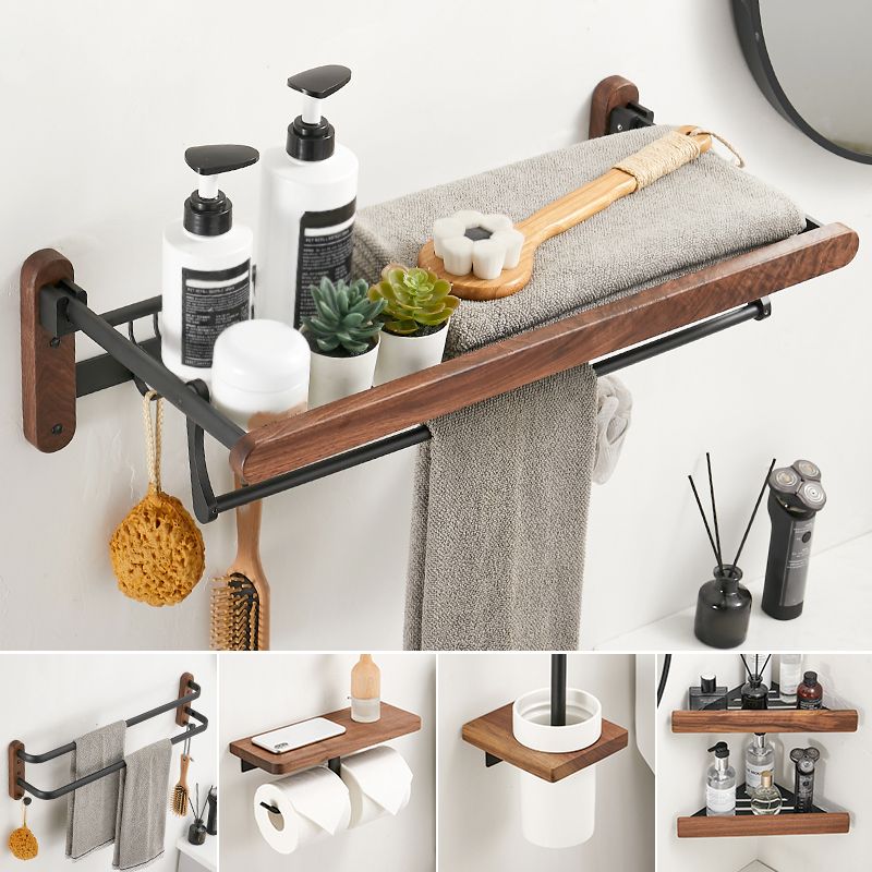 Solid Wood Bathroom Accessory Set Foldable Metal Bathroom Hardware Clearhalo 'Bathroom Hardware Sets' 'Bathroom Hardware' 'Bathroom Remodel & Bathroom Fixtures' 'bathroom_hardware_sets' 'Home Improvement' 'home_improvement' 'home_improvement_bathroom_hardware_sets' 1200x1200_771c06a5-80b7-459b-ba1e-e70823c3434d