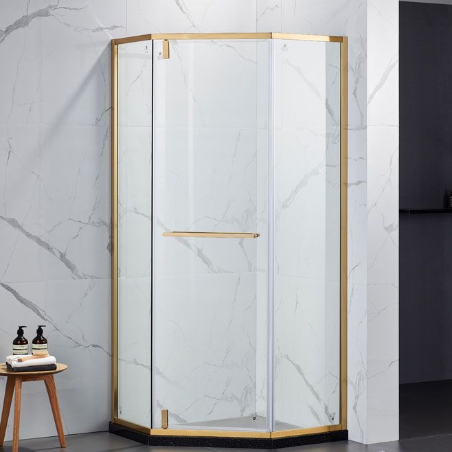 Pivot Tempered Glass Shower Door, Diamond Shape Stainless Steel Frame Shower Door Clearhalo 'Bathroom Remodel & Bathroom Fixtures' 'Home Improvement' 'home_improvement' 'home_improvement_shower_tub_doors' 'Shower and Tub Doors' 'shower_tub_doors' 'Showers & Bathtubs' 1200x1200_772c0e26-821f-4e3d-beea-8282acc7058c