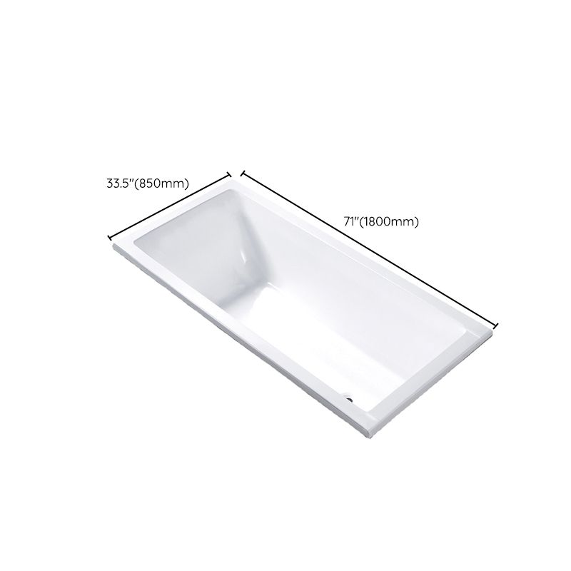 Modern Rectangular Drop-in Bath Tub White Acrylic Tub with Internal Drain Clearhalo 'Bathroom Remodel & Bathroom Fixtures' 'Bathtubs' 'Home Improvement' 'home_improvement' 'home_improvement_bathtubs' 'Showers & Bathtubs' 1200x1200_77318d28-fa32-4fc0-9633-068ad8bc7d88