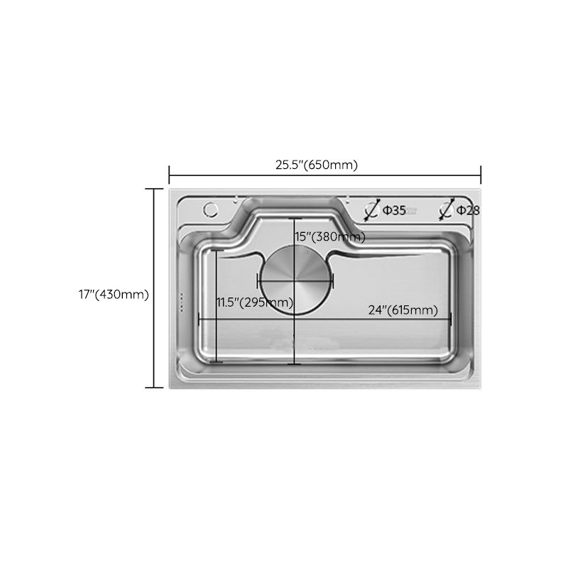 Contemporary Style Kitchen Sink Stainless Steel Drop-In Rustproof Kitchen Sink Clearhalo 'Home Improvement' 'home_improvement' 'home_improvement_kitchen_sinks' 'Kitchen Remodel & Kitchen Fixtures' 'Kitchen Sinks & Faucet Components' 'Kitchen Sinks' 'kitchen_sinks' 1200x1200_773b7492-0f1c-4892-b9f7-649cdf40bdc4