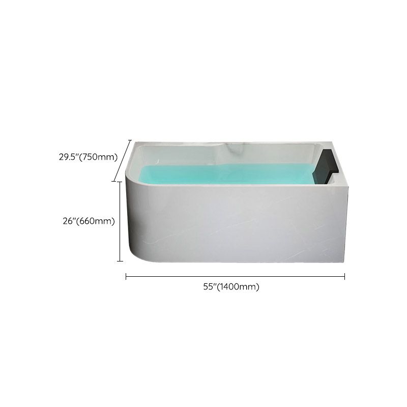 Modern White Rectangle Acrylic Bathtub Back to Wall with Drain Bath Tub Clearhalo 'Bathroom Remodel & Bathroom Fixtures' 'Bathtubs' 'Home Improvement' 'home_improvement' 'home_improvement_bathtubs' 'Showers & Bathtubs' 1200x1200_774c6a4d-a818-420a-bf5d-b72bcf6f4af6