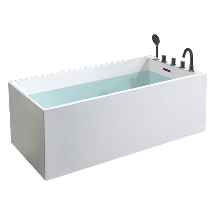 Rectangular Back to Wall Bathtub Bathroom Acrylic Soaking Bath Tub Clearhalo 'Bathroom Remodel & Bathroom Fixtures' 'Bathtubs' 'Home Improvement' 'home_improvement' 'home_improvement_bathtubs' 'Showers & Bathtubs' 1200x1200_77671b6d-4560-45e5-b423-fb24d254fc83