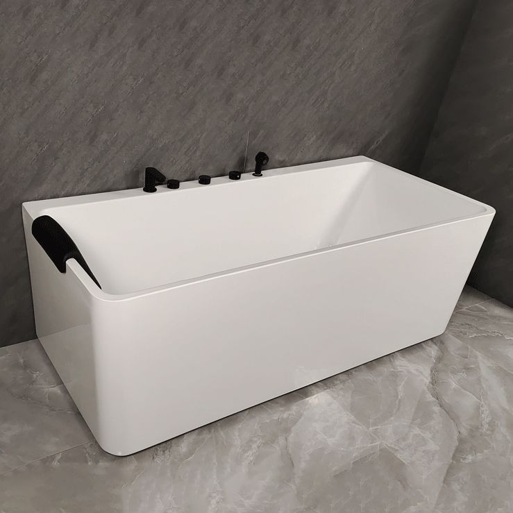 Back to Wall Soaking Bathtub Antique Finish Rectangular Modern Tub (Board not Included) Clearhalo 'Bathroom Remodel & Bathroom Fixtures' 'Bathtubs' 'Home Improvement' 'home_improvement' 'home_improvement_bathtubs' 'Showers & Bathtubs' 1200x1200_77a3658e-580b-4bc1-ba50-62ccafbdd6f9