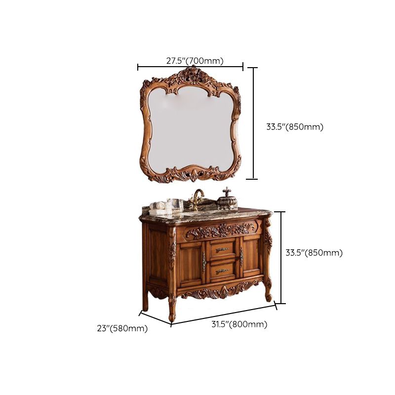 Freestanding Bathroom Vanity Set 2 Doors Single Sink Glam Drawers Vanity with Mirror Clearhalo 'Bathroom Remodel & Bathroom Fixtures' 'Bathroom Vanities' 'bathroom_vanities' 'Home Improvement' 'home_improvement' 'home_improvement_bathroom_vanities' 1200x1200_78201a3c-80b5-411f-965d-6ebdef925f0f