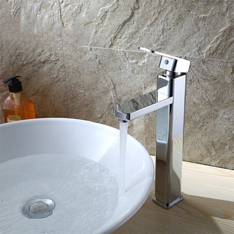 Cubic Chrome Bathroom Faucet Low Arc Single Handle Vessel Faucet Clearhalo 'Bathroom Remodel & Bathroom Fixtures' 'Bathroom Sink Faucets' 'Bathroom Sinks & Faucet Components' 'bathroom_sink_faucets' 'Home Improvement' 'home_improvement' 'home_improvement_bathroom_sink_faucets' 1200x1200_7823c887-2535-4a9d-b804-71083768c3df