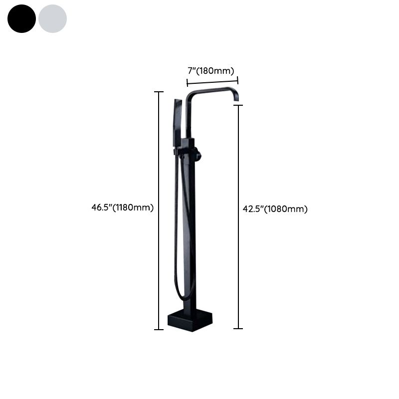 Floor Mounted Metal Freestanding Tub Filler One Hold Freestanding Tub Filler Trim Clearhalo 'Bathroom Remodel & Bathroom Fixtures' 'Bathtub Faucets' 'bathtub_faucets' 'Home Improvement' 'home_improvement' 'home_improvement_bathtub_faucets' 1200x1200_7852a124-cf64-43e5-ac24-091e064e0b24