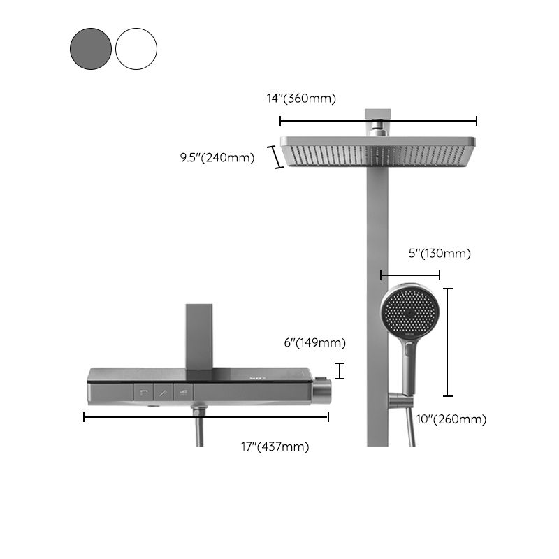 Valve Included Shower System Metal Square Shower Faucet in White Rain Shower Head Clearhalo 'Bathroom Remodel & Bathroom Fixtures' 'Home Improvement' 'home_improvement' 'home_improvement_shower_faucets' 'Shower Faucets & Systems' 'shower_faucets' 'Showers & Bathtubs Plumbing' 'Showers & Bathtubs' 1200x1200_785a7c03-527d-44d1-b764-d532d598dc3c