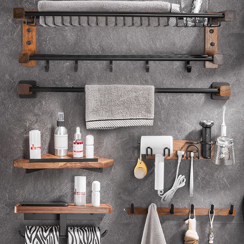 Modern Black Bathroom Set Bath Shelf Towel Bar Bath Hardware Set Clearhalo 'Bathroom Hardware Sets' 'Bathroom Hardware' 'Bathroom Remodel & Bathroom Fixtures' 'bathroom_hardware_sets' 'Home Improvement' 'home_improvement' 'home_improvement_bathroom_hardware_sets' 1200x1200_78cc3d98-9cf0-491c-8a8a-6732a1d417bd