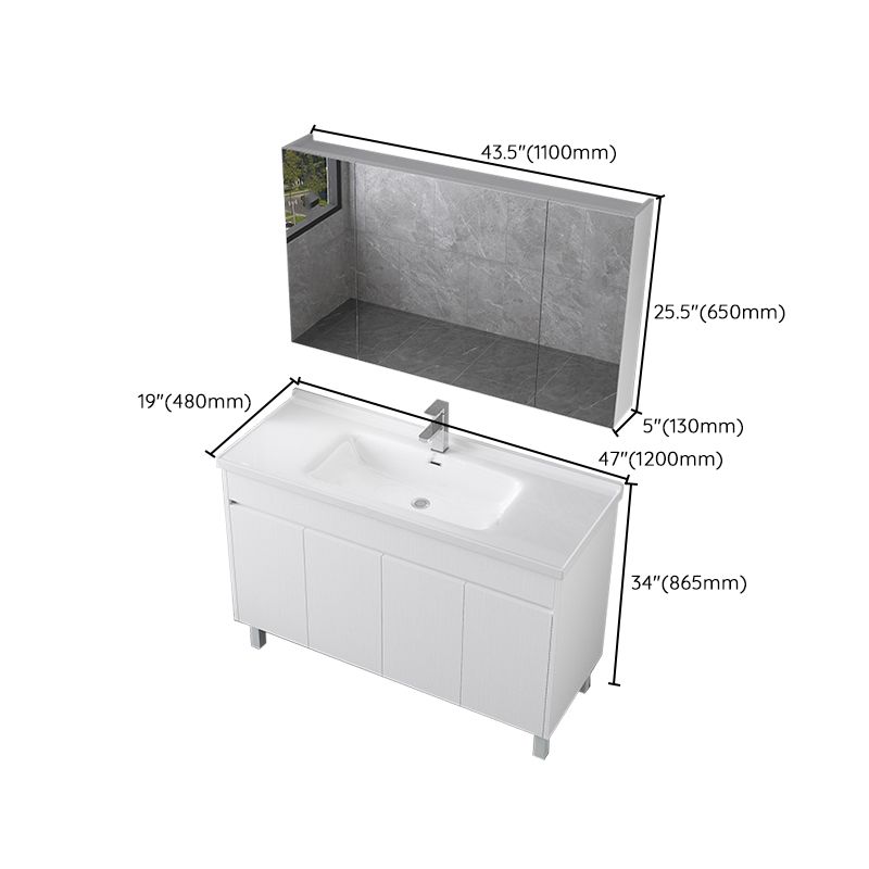 Rectangular Freestanding Bathroom Vanity White Modern Single-Sink Vanity Set Clearhalo 'Bathroom Remodel & Bathroom Fixtures' 'Bathroom Vanities' 'bathroom_vanities' 'Home Improvement' 'home_improvement' 'home_improvement_bathroom_vanities' 1200x1200_78d30e2f-d006-48cd-84cc-38df0baebc8c