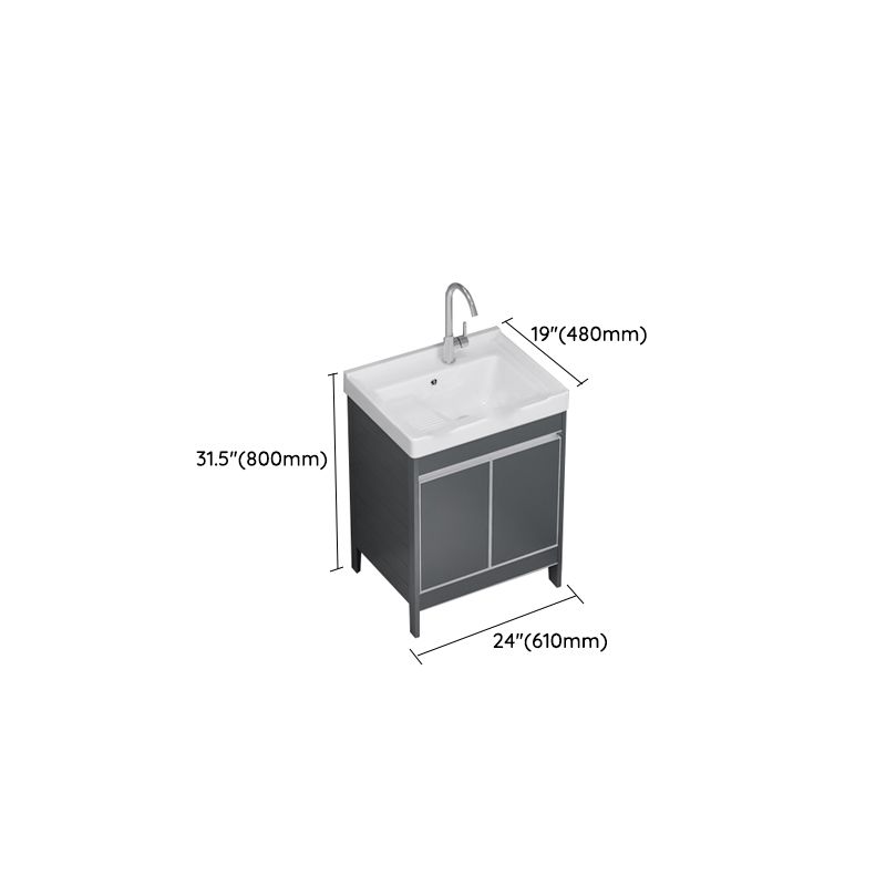 Freestanding Bathroom Vanity Space Aluminum Bathroom Vanity with Sink Clearhalo 'Bathroom Remodel & Bathroom Fixtures' 'Bathroom Vanities' 'bathroom_vanities' 'Home Improvement' 'home_improvement' 'home_improvement_bathroom_vanities' 1200x1200_78d53ad6-64c2-400d-b7d3-e1d44fdbffef