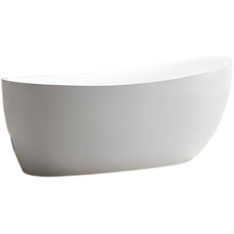 Modern Oval Acrylic Bathtub Home Freestanding Bath Tub in White Clearhalo 'Bathroom Remodel & Bathroom Fixtures' 'Bathtubs' 'Home Improvement' 'home_improvement' 'home_improvement_bathtubs' 'Showers & Bathtubs' 1200x1200_78dd5e9e-fa84-4836-98ba-cc620835e7b8