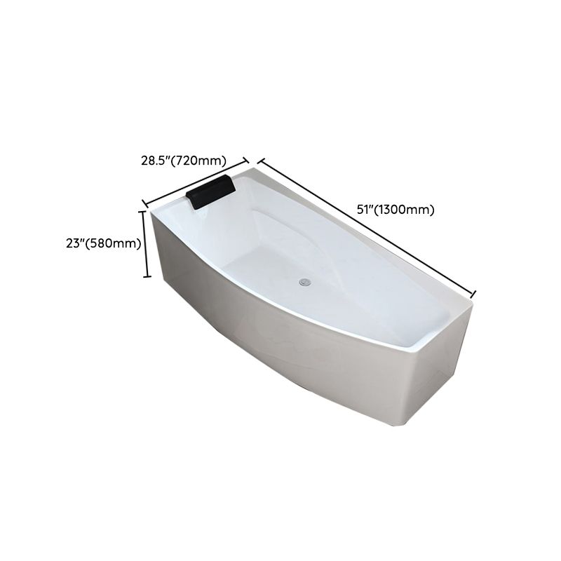 Corner Back to Wall Bath Modern White Soaking Acrylic Bathtub Clearhalo 'Bathroom Remodel & Bathroom Fixtures' 'Bathtubs' 'Home Improvement' 'home_improvement' 'home_improvement_bathtubs' 'Showers & Bathtubs' 1200x1200_78f13555-9920-4b73-8d76-a0931e58ae51