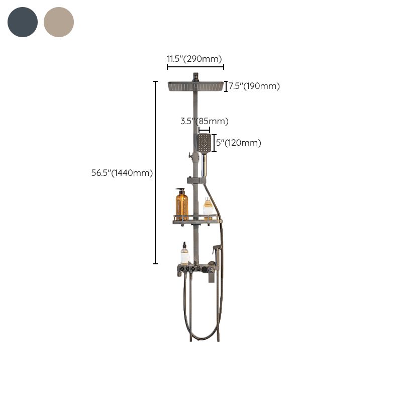 Modern Shower System Rectangle Handle Lever Wall Mounted Copper Shower System Clearhalo 'Bathroom Remodel & Bathroom Fixtures' 'Home Improvement' 'home_improvement' 'home_improvement_shower_faucets' 'Shower Faucets & Systems' 'shower_faucets' 'Showers & Bathtubs Plumbing' 'Showers & Bathtubs' 1200x1200_78f70bd4-affe-46a1-a350-218f32feda3f