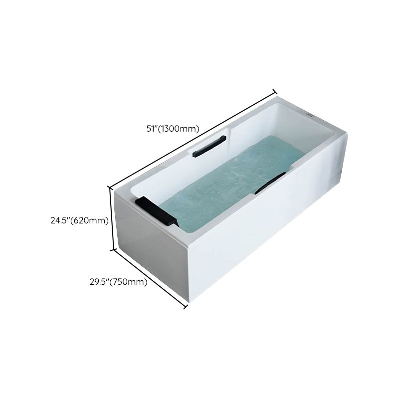 Freestanding Acrylic Bathtub Rectangular Modern Soaking Bath Clearhalo 'Bathroom Remodel & Bathroom Fixtures' 'Bathtubs' 'Home Improvement' 'home_improvement' 'home_improvement_bathtubs' 'Showers & Bathtubs' 1200x1200_791db4df-e625-48af-a01b-924aa780d72f