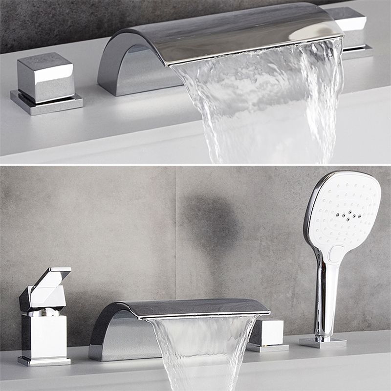 Contemporary Bath Faucet Trim Metal Deck Mounted Bathroom Faucet Clearhalo 'Bathroom Remodel & Bathroom Fixtures' 'Bathtub Faucets' 'bathtub_faucets' 'Home Improvement' 'home_improvement' 'home_improvement_bathtub_faucets' 1200x1200_7927451a-28fa-40b8-9f11-9bde90fc9fc0