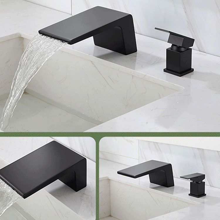 Waterfall Spout Tub Filler with 1 Handle Deck Mount Bathroom Faucet Clearhalo 'Bathroom Remodel & Bathroom Fixtures' 'Bathtub Faucets' 'bathtub_faucets' 'Home Improvement' 'home_improvement' 'home_improvement_bathtub_faucets' 1200x1200_7992bdb4-ae05-4f32-94b0-f7ea554b793c