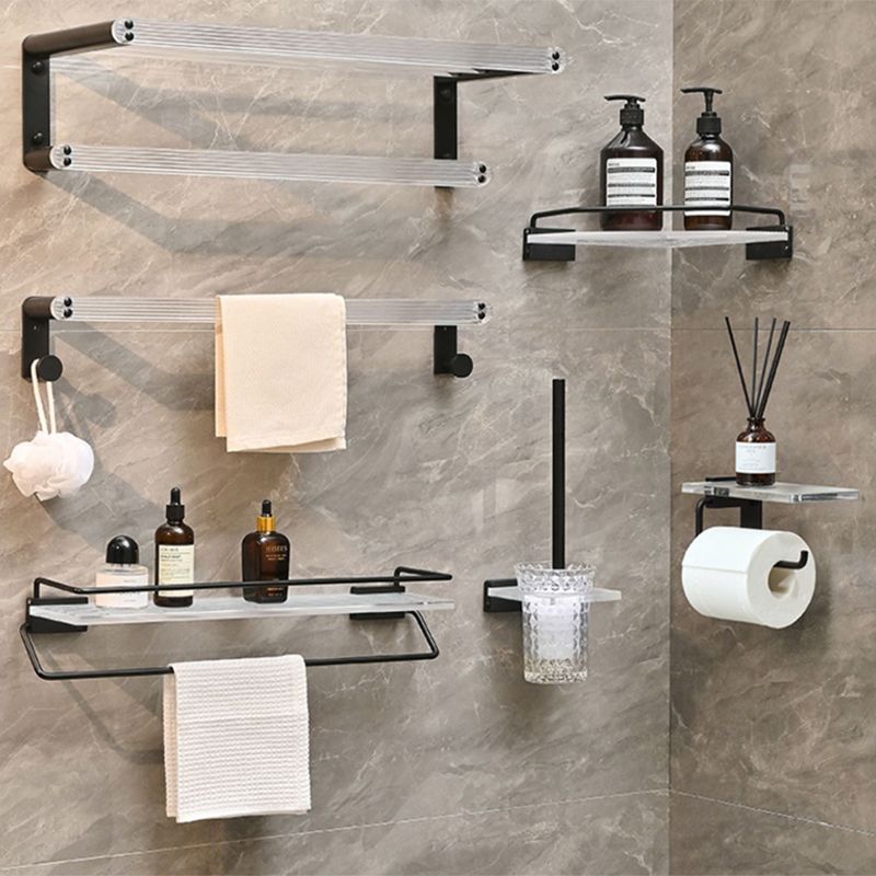 Modern Bathroom Accessory Kit Black Towel Bar Bath Shelf Bathroom Hardware Set Clearhalo 'Bathroom Hardware Sets' 'Bathroom Hardware' 'Bathroom Remodel & Bathroom Fixtures' 'bathroom_hardware_sets' 'Home Improvement' 'home_improvement' 'home_improvement_bathroom_hardware_sets' 1200x1200_79a9bb8f-b93c-4c68-9bc2-c358e5ae3f8a