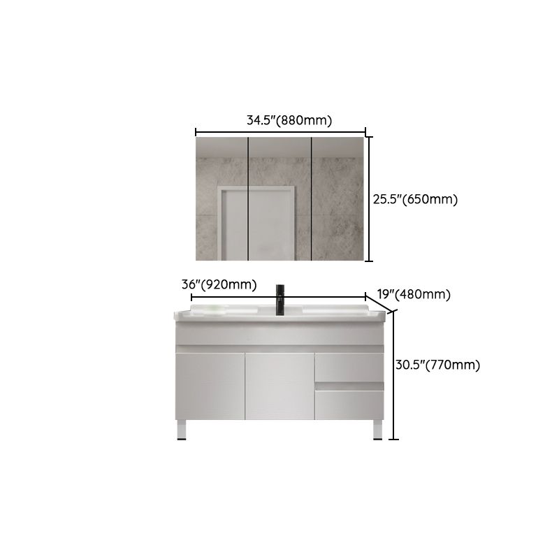 Modern Single-Sink White Wood Bathroom Vanity Cabinet with Soft Close Door Clearhalo 'Bathroom Remodel & Bathroom Fixtures' 'Bathroom Vanities' 'bathroom_vanities' 'Home Improvement' 'home_improvement' 'home_improvement_bathroom_vanities' 1200x1200_79b11dbd-0024-4783-8c3d-839b374c908b