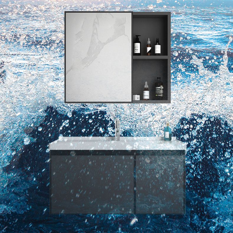 Rectangular Bathroom Vanity Single Sink Modern Gray Metal Base Vanity Set Clearhalo 'Bathroom Remodel & Bathroom Fixtures' 'Bathroom Vanities' 'bathroom_vanities' 'Home Improvement' 'home_improvement' 'home_improvement_bathroom_vanities' 1200x1200_79d05325-3cfd-47f7-9029-2bbaa7fb308f
