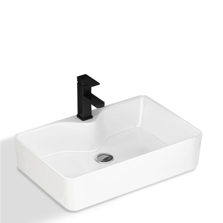 Rectangular Modern Bathroom Vanity White Metal Frame Single-Sink Vanity Set Clearhalo 'Bathroom Remodel & Bathroom Fixtures' 'Bathroom Vanities' 'bathroom_vanities' 'Home Improvement' 'home_improvement' 'home_improvement_bathroom_vanities' 1200x1200_79e0d779-7bef-4900-8fd5-1bdb38823eb8