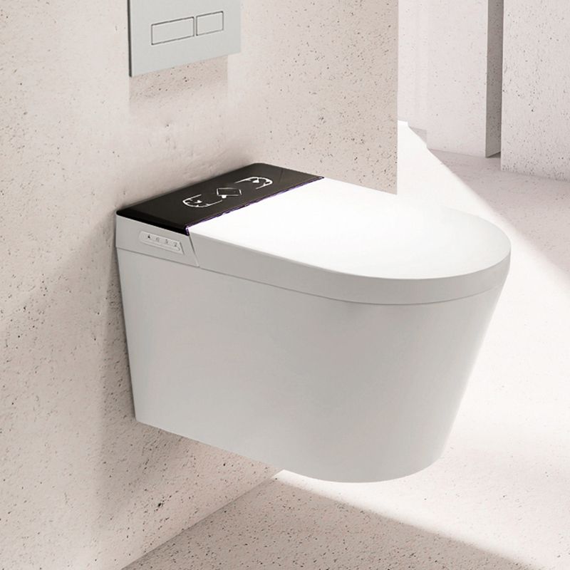 White Wall Hung Toilet Set Elongated Temperature Control Smart Bidet Clearhalo 'Bathroom Remodel & Bathroom Fixtures' 'Bidets' 'Home Improvement' 'home_improvement' 'home_improvement_bidets' 'Toilets & Bidets' 1200x1200_7a001ce4-66db-4217-bda7-be153c3e5cbd