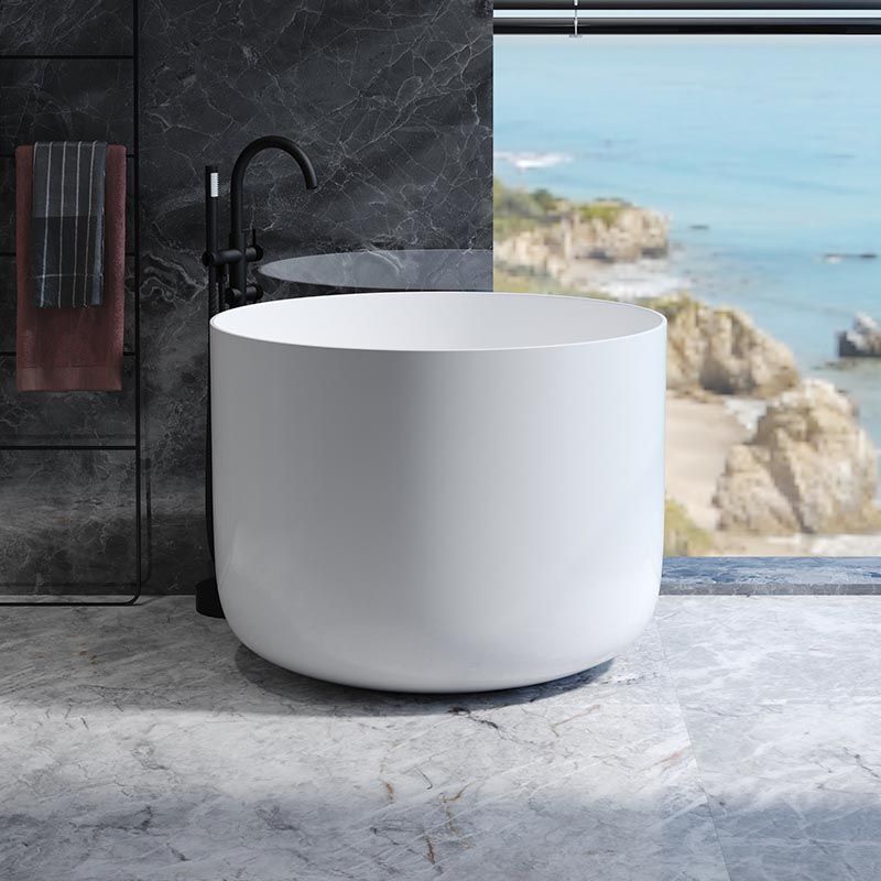 Modern Round Acrylic Bath Tub 26.77" H Freestanding Bathtub for Home Clearhalo 'Bathroom Remodel & Bathroom Fixtures' 'Bathtubs' 'Home Improvement' 'home_improvement' 'home_improvement_bathtubs' 'Showers & Bathtubs' 1200x1200_7a157073-4f5f-4f6b-a1d7-a6d6a35bf1e1