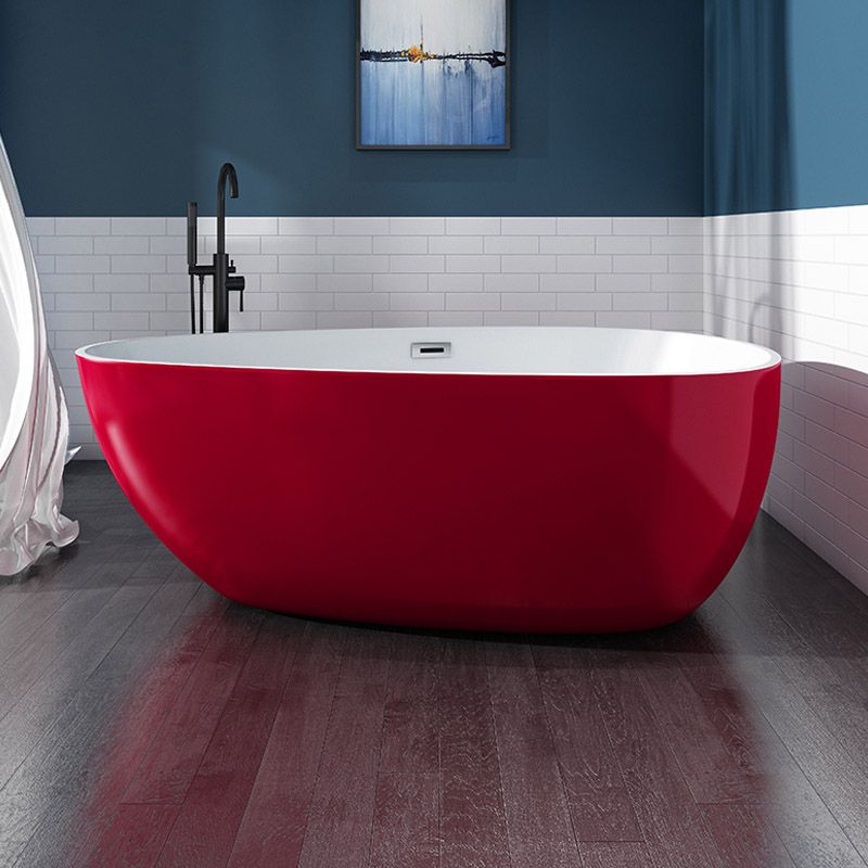 Polished Finish Acrylic Oval Bath Tub Soaking Stand Alone Tub with Drain Clearhalo 'Bathroom Remodel & Bathroom Fixtures' 'Bathtubs' 'Home Improvement' 'home_improvement' 'home_improvement_bathtubs' 'Showers & Bathtubs' 1200x1200_7a431cb0-1597-4bc0-bd08-e527dff69a52