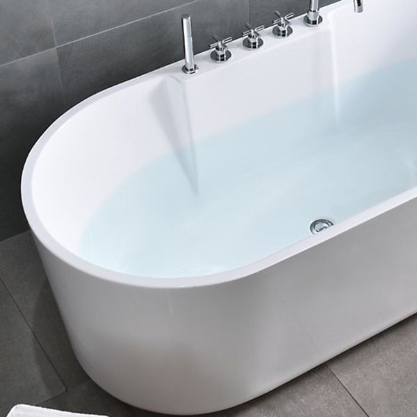 Contemporary Freestanding Acrylic-Fiberglass Bathtub White Oval Soaking Bath Tub Clearhalo 'Bathroom Remodel & Bathroom Fixtures' 'Bathtubs' 'Home Improvement' 'home_improvement' 'home_improvement_bathtubs' 'Showers & Bathtubs' 1200x1200_7a61d07e-2e98-4e6a-bc17-09f217ac077d