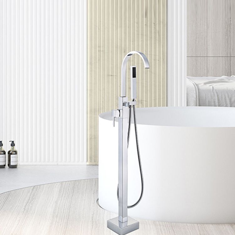 Modern Bathroom Faucet Floor Standing Handheld Shower Head Bathtub Faucet Clearhalo 'Bathroom Remodel & Bathroom Fixtures' 'Bathtub Faucets' 'bathtub_faucets' 'Home Improvement' 'home_improvement' 'home_improvement_bathtub_faucets' 1200x1200_7a7a0118-1436-40d1-a31c-fdfebd6abd39