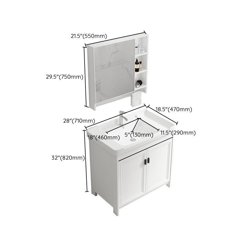 Bathroom Vanity Set Free Standing White Drawer Faucet Vanity with Mirror Clearhalo 'Bathroom Remodel & Bathroom Fixtures' 'Bathroom Vanities' 'bathroom_vanities' 'Home Improvement' 'home_improvement' 'home_improvement_bathroom_vanities' 1200x1200_7a7d6730-f256-4e27-abff-ee435857ca98