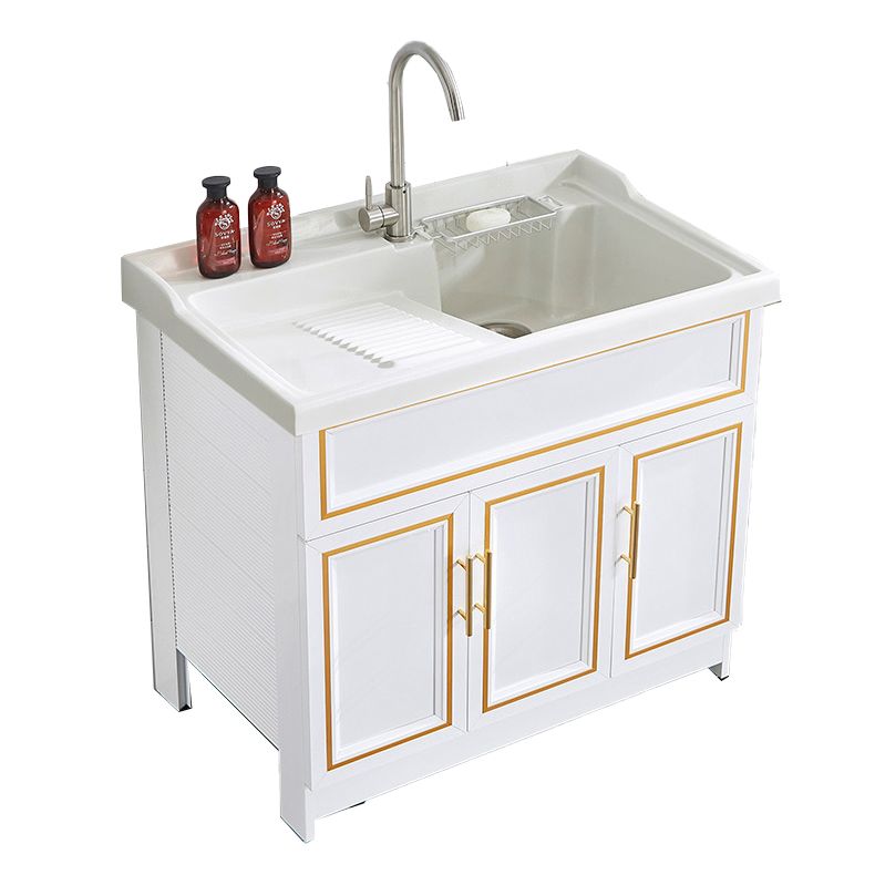 Bathroom Sink Vanity Ceramic Sink Drawers Storage Shelf Vanity with Faucet Clearhalo 'Bathroom Remodel & Bathroom Fixtures' 'Bathroom Vanities' 'bathroom_vanities' 'Home Improvement' 'home_improvement' 'home_improvement_bathroom_vanities' 1200x1200_7aa50423-334b-464f-b3f4-0a897382b1b6