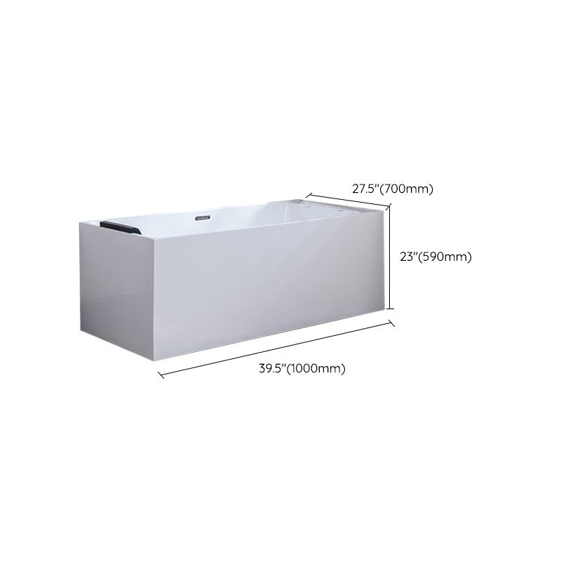 Modern White Rectangle Acrylic Bathtub Freestanding Soaking Bathtub with Drain Bath Tub Clearhalo 'Bathroom Remodel & Bathroom Fixtures' 'Bathtubs' 'Home Improvement' 'home_improvement' 'home_improvement_bathtubs' 'Showers & Bathtubs' 1200x1200_7ae2a9e1-2b29-4017-a0b2-b88c23fe781e