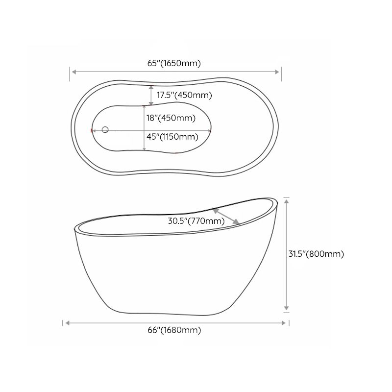 Modern Style Freestanding Soaking Bathtub Single Slipper Acrylic Bathtub for Bathroom Clearhalo 'Bathroom Remodel & Bathroom Fixtures' 'Bathtubs' 'Home Improvement' 'home_improvement' 'home_improvement_bathtubs' 'Showers & Bathtubs' 1200x1200_7b16104e-900e-4ff0-a991-bef510fd988c