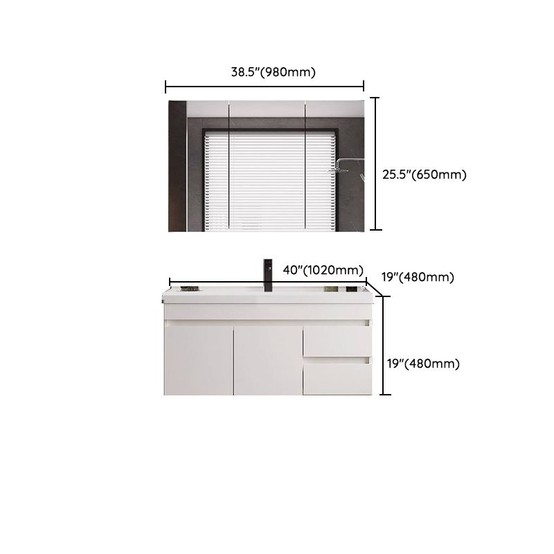White Modern Wood Rectangular Open Console with Sink Set Faucet Included Clearhalo 'Bathroom Remodel & Bathroom Fixtures' 'Bathroom Vanities' 'bathroom_vanities' 'Home Improvement' 'home_improvement' 'home_improvement_bathroom_vanities' 1200x1200_7b406be9-a401-4404-a4eb-df3c2fa7aad6