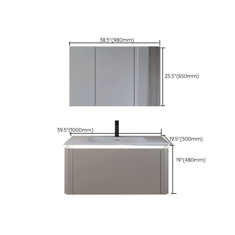 Modern Rectangular Wall Mounted Standard Open Console with Sink Set Clearhalo 'Bathroom Remodel & Bathroom Fixtures' 'Bathroom Vanities' 'bathroom_vanities' 'Home Improvement' 'home_improvement' 'home_improvement_bathroom_vanities' 1200x1200_7b58d1e3-b364-495b-af3e-39a0a57be134
