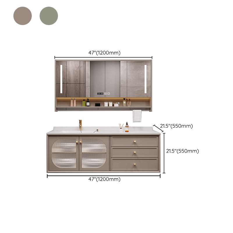 Modern Sink Vanity Solid Color Storage Shelves Wall Mount Bathroom Vanity Set Clearhalo 'Bathroom Remodel & Bathroom Fixtures' 'Bathroom Vanities' 'bathroom_vanities' 'Home Improvement' 'home_improvement' 'home_improvement_bathroom_vanities' 1200x1200_7b5eb209-484a-4550-baad-14327ec724e6